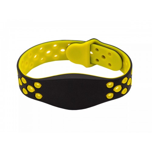 Перезаписываемый RFID браслет T5577 “FITNESS TEMIC” ЧЕРНО-ЖЕЛТЫЙ